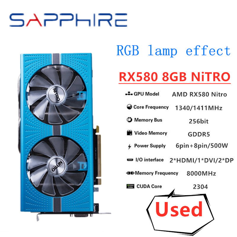 Rtx 3070 8Gb Graphics Card - Tarjeta Gráfica SAPPHIRE Original RX 580